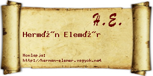Hermán Elemér névjegykártya